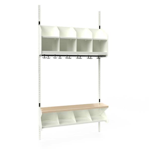 BST garderobe startsektion model C med 4 pladser 1000mm hvid