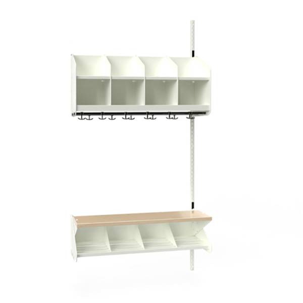BST garderobe påbygningssektion model C 4 pladser 1000mm hvid