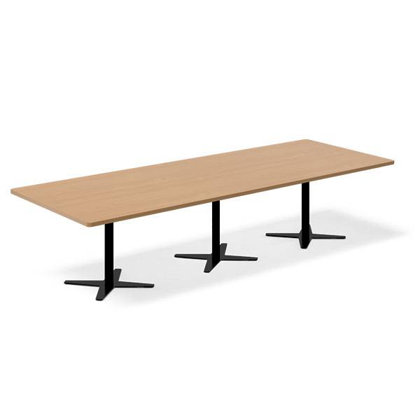 Office konferencebord rektangulært 320x120cm bøg med sort stel