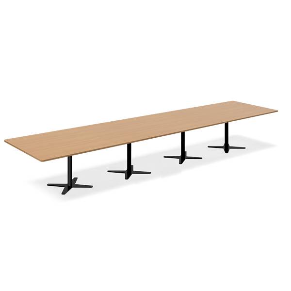 Office konferencebord rektangulært 500x120cm bøg med sort stel