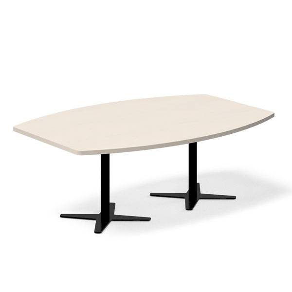 Office konferencebord bådformet 200x120cm birk med sort stel