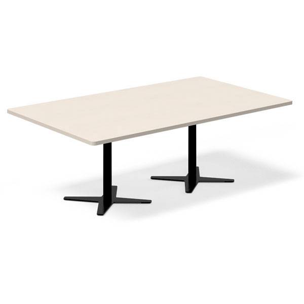 Office konferencebord rektangul&aelig;rt 200x120cm birk med sort stel