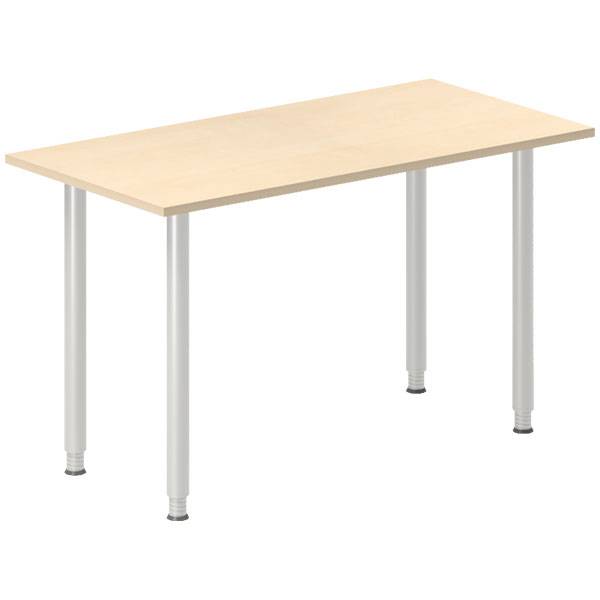 Office skrivebord 120x60cm birk laminat med alugr&aring;t stel