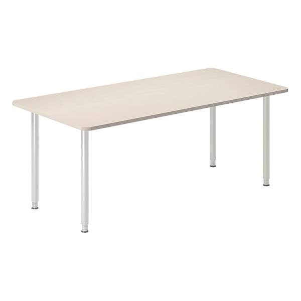 Office skrivebord 180x80cm birk laminat med alugråt stel