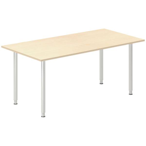 Office skrivebord 180x80cm birk laminat med alugr&aring;t stel