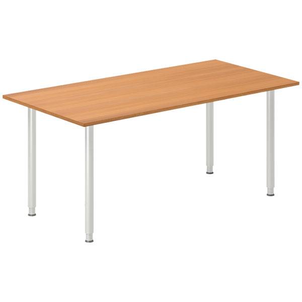 Office skrivebord 180x80cm bøg laminat med alugråt stel