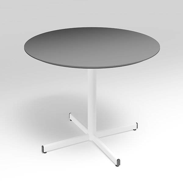 Cruzo konferencebord &Oslash;120cm, antracit laminat med hvidt stel