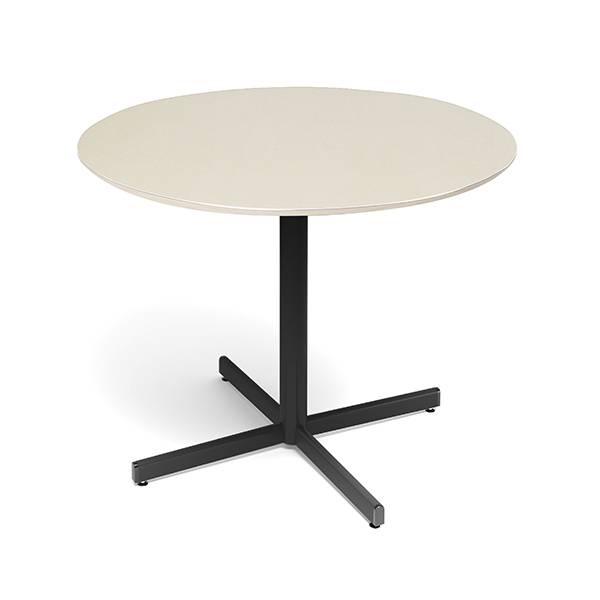 Cruzo konferencebord Ø120cm i birk laminat med sort stel