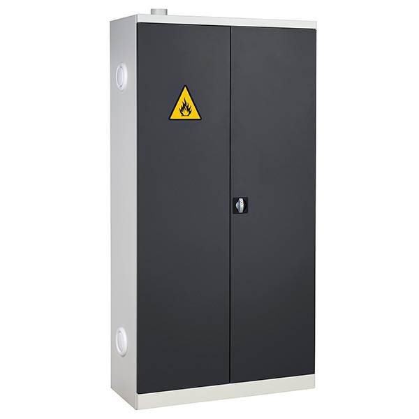 Kemikalieskab SMVH med 4 hylder 1990x1000x435mm, antracit d&oslash;re