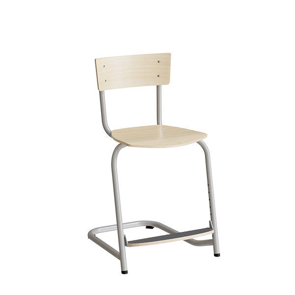 Strong 270 elevstol i birk laminat med alugråt stel