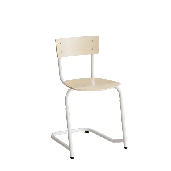 Strong 271 justerbar elevstol i birk laminat med hvidt stel