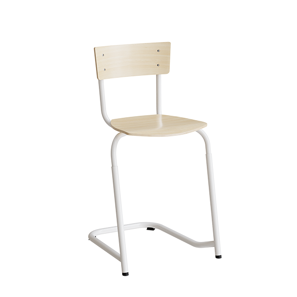 Strong 272 justerbar elevstol i birk laminat med hvidt stel
