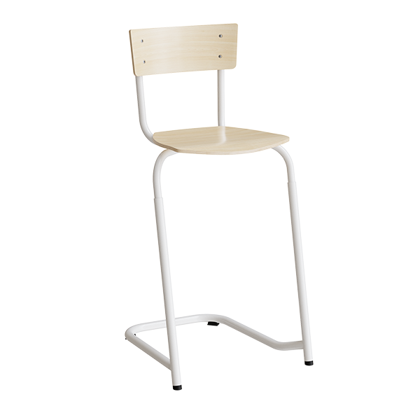 Strong 273 justerbar elevstol i birk laminat med hvidt stel