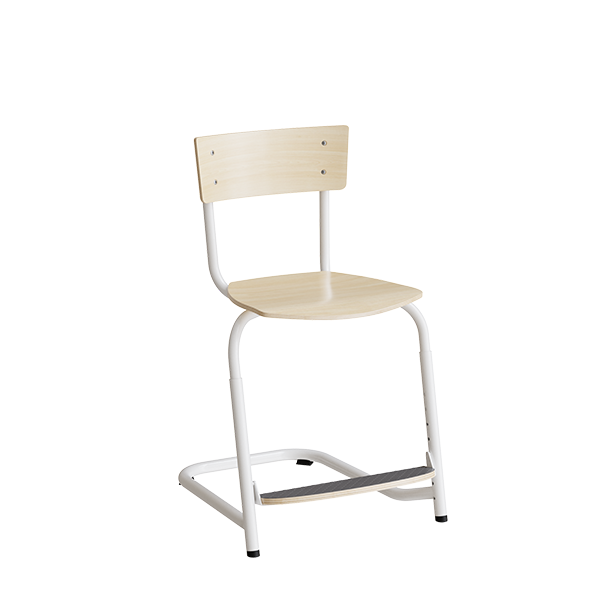 Strong 274 justerbar elevstol i birk laminat med hvidt stel