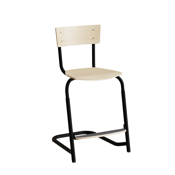 Strong 275 justerbar elevstol i birk laminat med sort stel