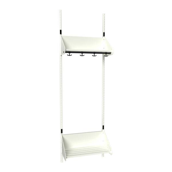 BST garderobe startsektion model F med 2 pladser 600mm hvid