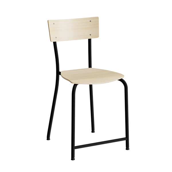 Strong 112 elevstol i birk laminat med sort stel