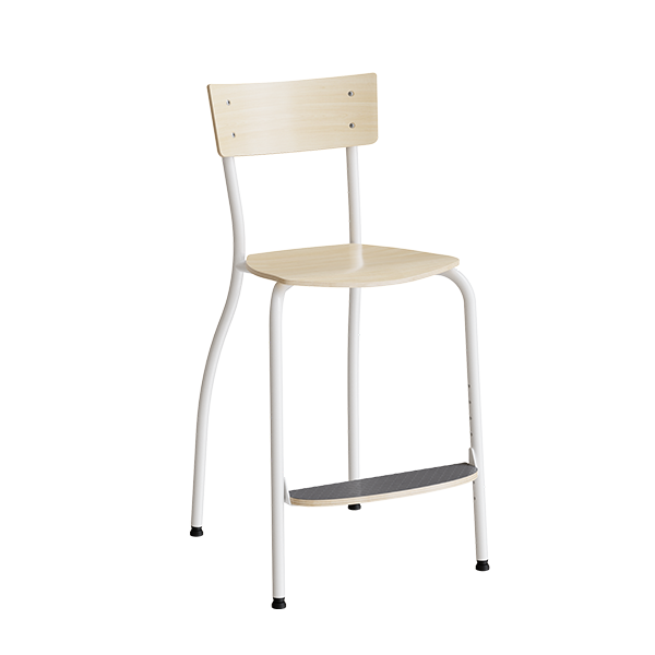 Strong 250 elevstol i birk laminat og hvidt stel