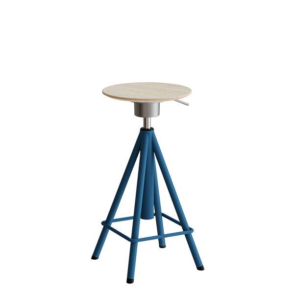 Atlas taburet med vippefunktion og gasregulering, blå ben