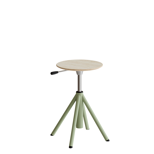 Atlas taburet 430-550mm med gascylinder egelaminat, gr&oslash;nne ben