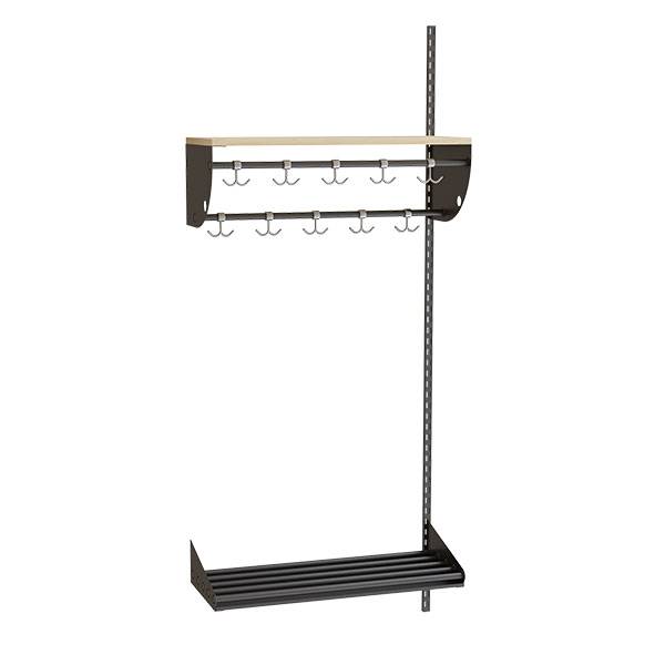 Adde garderobe p&aring;bygningssektion model B med 3 pladser 750mm m&oslash;rkgr&aring;