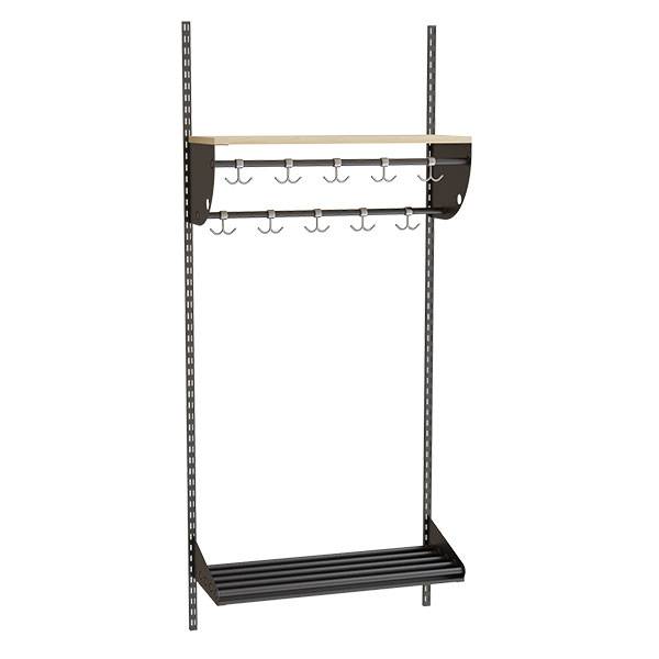 Adde garderobe startsektion model B med 3 pladser 750mm m&oslash;rkgr&aring;