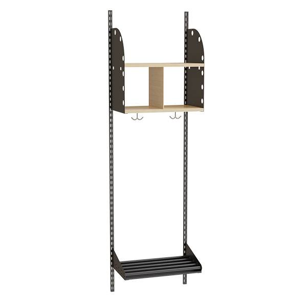 Adde garderobe startsektion model A med 2 rum 500mm m&oslash;rkgr&aring;