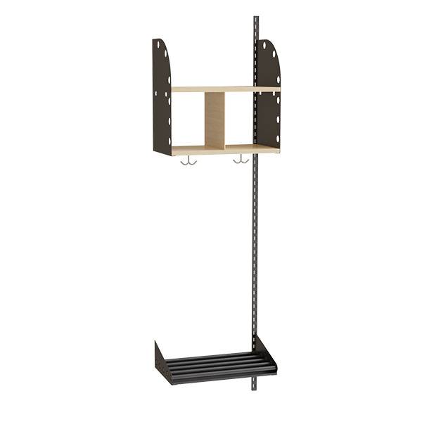 Adde garderobe påbygningssektion model A med 2 rum 500mm mørkgrå