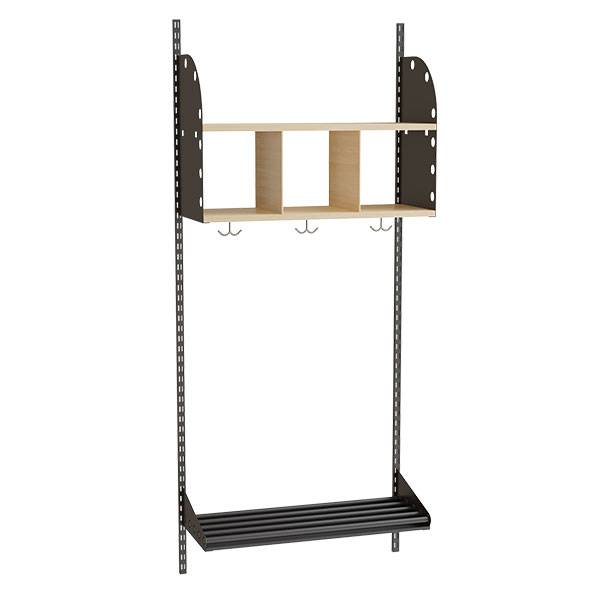 Adde garderobe startsektion model A med 3 rum 750mm m&oslash;rkgr&aring;