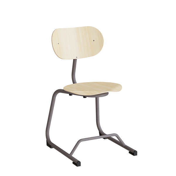 Smile h&oslash;j elevstol i birk laminat med gr&aring;t stel