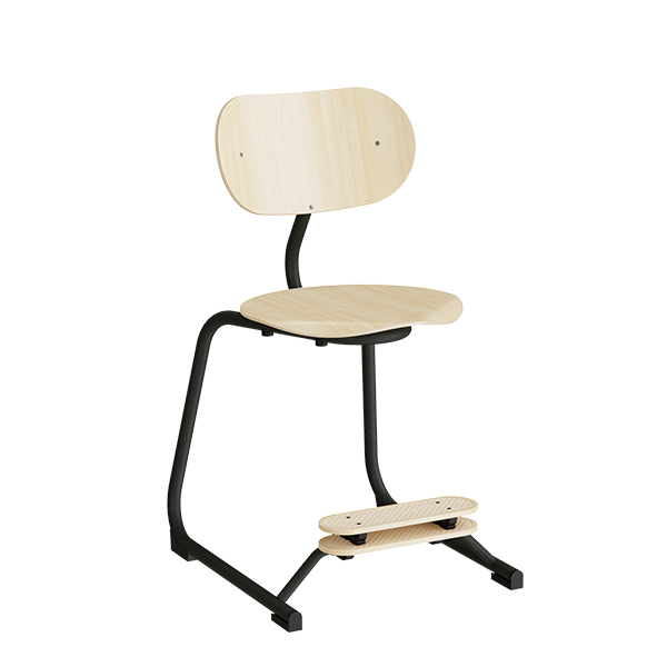 Smile lav elevstol i birk laminat med sortoliven stel