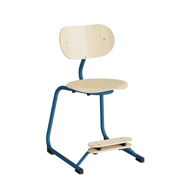Smile lav elevstol i birk laminat med blåt stel
