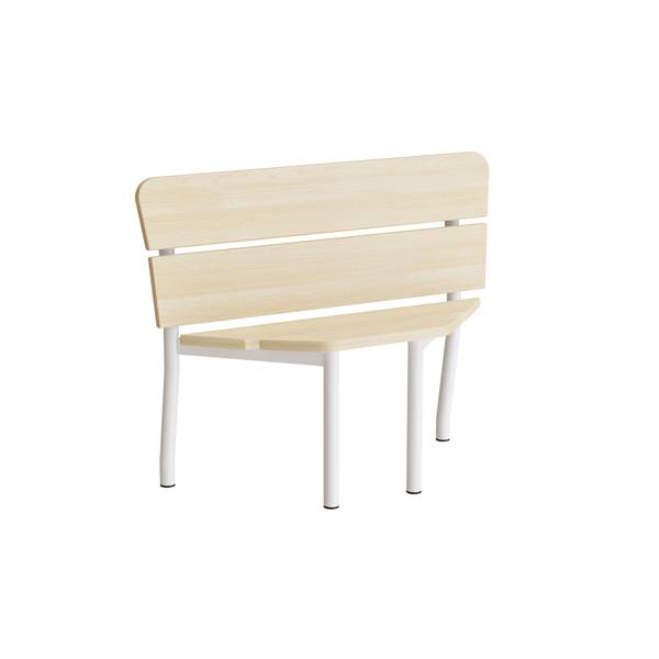 Pausa 551 hj&oslash;rne tr&aelig;b&aelig;nk i birk laminat med hvidt stel