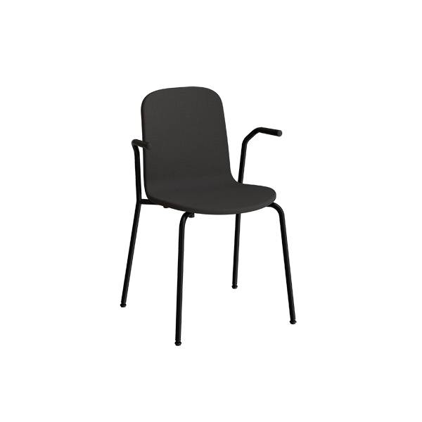 ADD elevstol med arml&aelig;n i sort tekstil og sort stel
