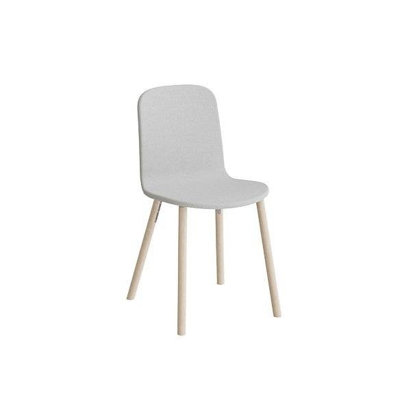 Add Wood stol i helbetrukket alugr&aring;t tekstil med tr&aelig;ben
