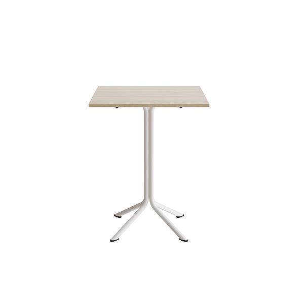 Atlas caf&eacute;bord 70x70cm i hvidpigmenteret eg med hvidt stel, h&oslash;jde 90cm