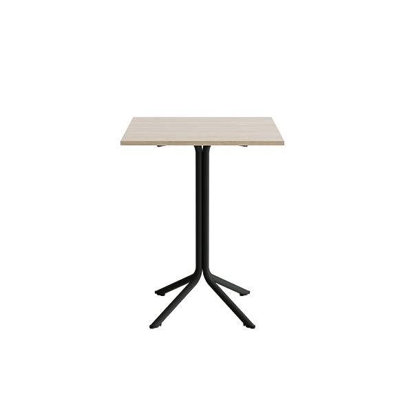 Atlas caf&eacute;bord 70x70cm i hvidpigmenteret eg med sort stel, h&oslash;jde 90cm