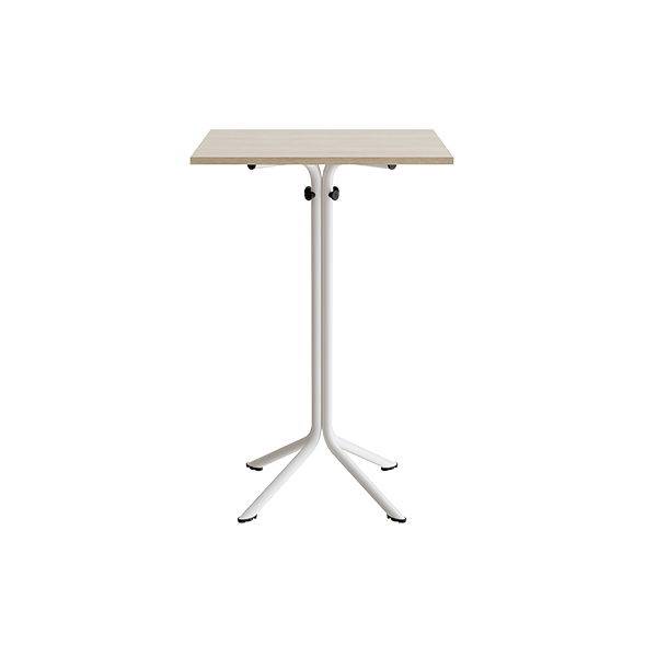 Atlas caf&eacute;bord 70x70cm i hvidpigmenteret eg med hvidt stel, h&oslash;jde 108cm