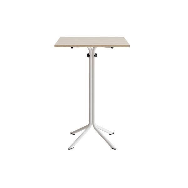 Atlas cafébord 70x70cm i hvidpigmenteret eg med hvidt stel, højde 108cm