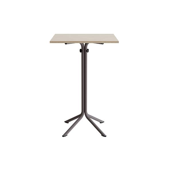 Atlas caf&eacute;bord 70x70cm i hvidpigmenteret eg med gr&aring;t stel, h&oslash;jde 108cm