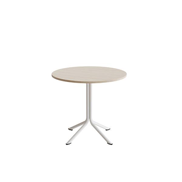 Atlas cafébord Ø80cm i hvidpigmenteret eg med hvidt stel, højde 72cm