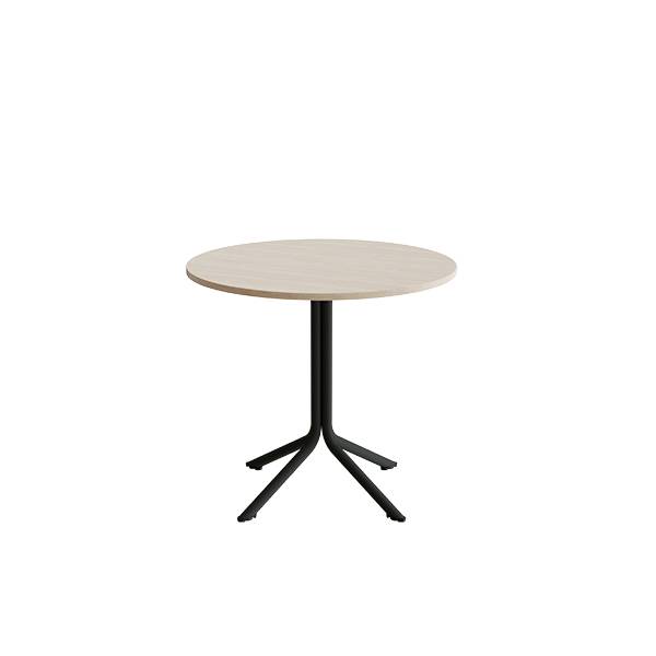 Atlas cafébord Ø80cm i hvidpigmenteret eg med sort stel, højde 72cm