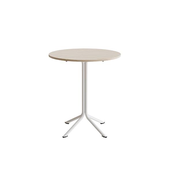 Atlas caf&eacute;bord &Oslash;80cm i hvidpigmenteret eg med hvidt stel, h&oslash;jde 90cm