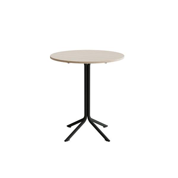 Atlas caf&eacute;bord &Oslash;80cm i hvidpigmenteret eg med sort stel, h&oslash;jde 90cm