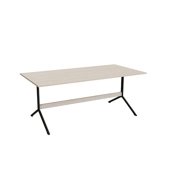 Atlas caf&eacute;bord 180x90cm i eg h&oslash;jtrykslaminat med sort stel, h&oslash;jde 72cm