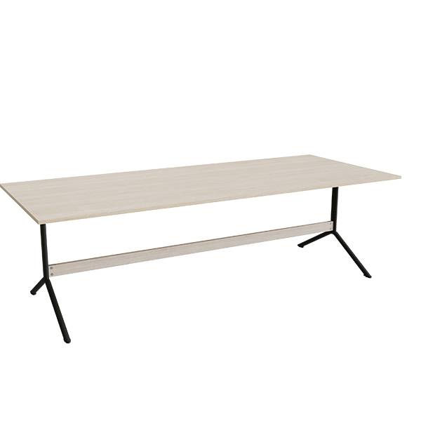 Atlas caf&eacute;bord 240x100cm i eg h&oslash;jtrykslaminat med sort stel, h&oslash;jde 72cm