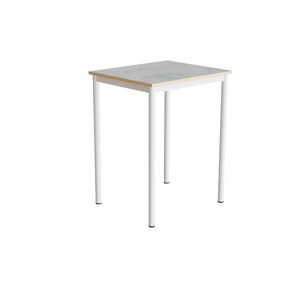Office skrivebord 70x60cmm højde 90cm lys grå linoleum, hvidt stel