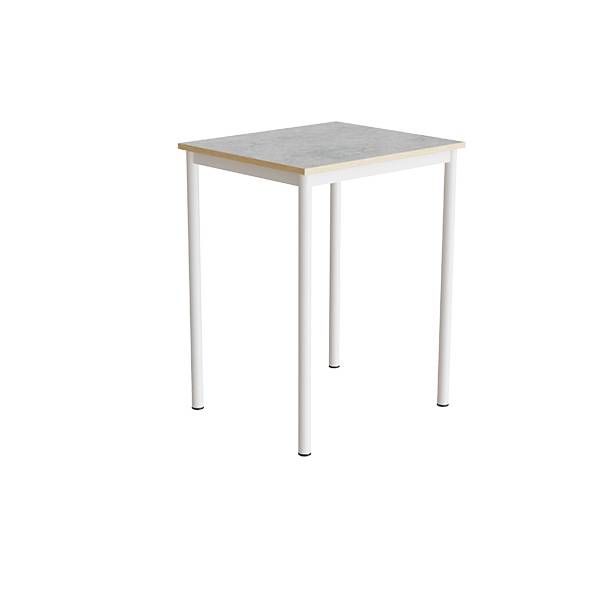 Office skrivebord 70x60cmm h&oslash;jde 90cm lys gr&aring; linoleum, hvidt stel