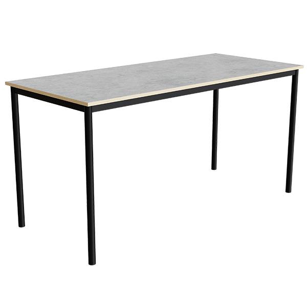 Office skrivebord 180x80cm højde 90cm lys grå linoleum, sort stel