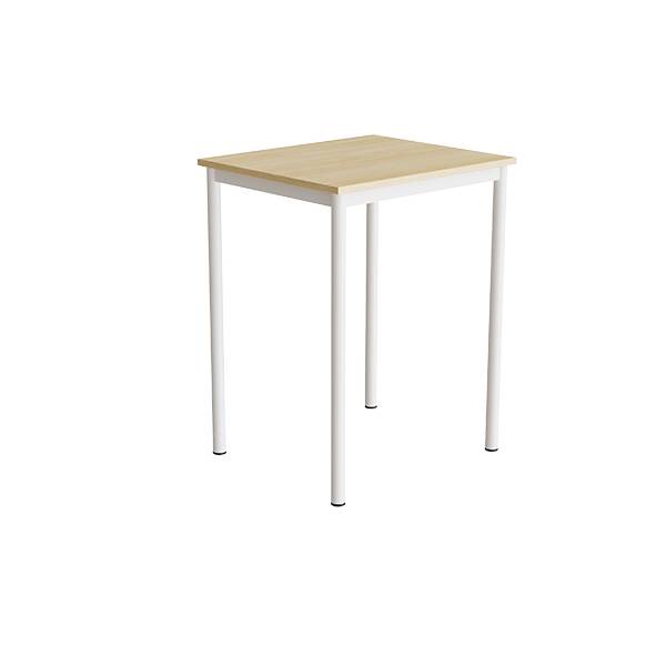 Office skrivebord 70x60cmm højde 90cm lyddæmpende birk laminat, hvidt stel